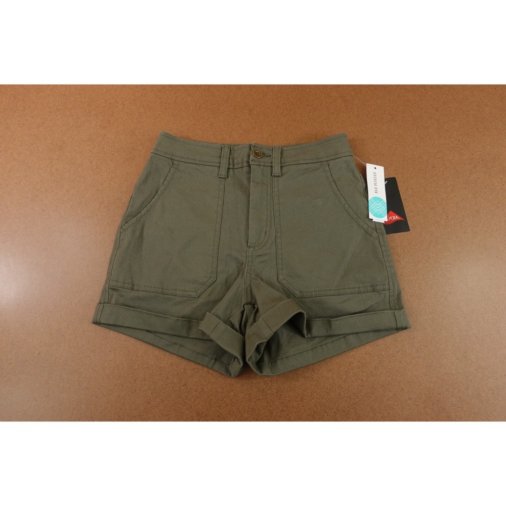 Market & Spruce Women's Size 0 Olive Green Madison High Rise Utility Shorts NWT